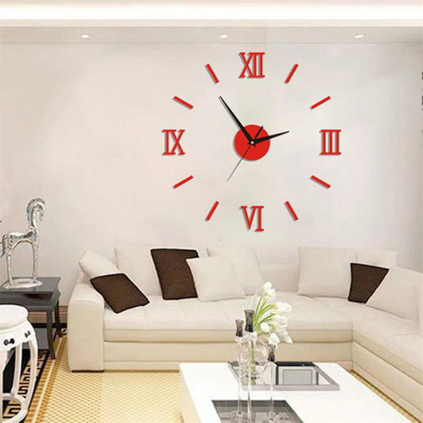 3D Luminous Väggklocka Ramlös Akryl DIY Digital Klocka Vägg Luminous clock