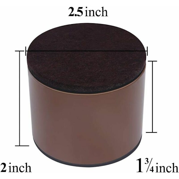 cm kolstål möbelhöjare, 6 cm kolstål sänghöjare, möbelhöjare för möbelhöjd 5 cm, brun rund,