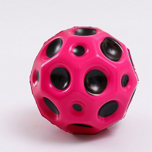 Extremt Hög Studsboll & Pop Ljud Meteor Rymdboll Leksak, Pop Studsboll Gummi Studsboll Sinnesboll för Barn Vuxna Rose Red