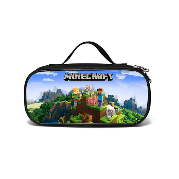 Minecraft blyantspenal tegnefilms blyantpose elev skrivebordsskuffe skoleartikler børn voksen arrangør taske #2