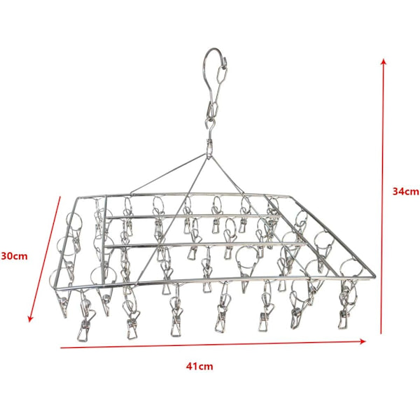 Sokke-Clips, 36 Rustfrie Stål Tøjpinde, Bærbare Tøjstativer til Campingtørring, Små Drejelige Kroge, Vindsikre Tøjstativer, Sokker, Baby