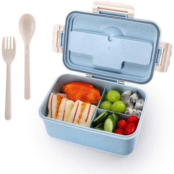 Bentolåda för vuxna med 3 fack, 1500 ml lunchlåda för barn