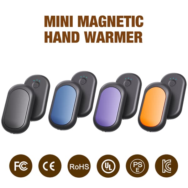 Magnetisk Split Håndvarmer | Mini USB Genopladelig 2000mAh *pink* pink
