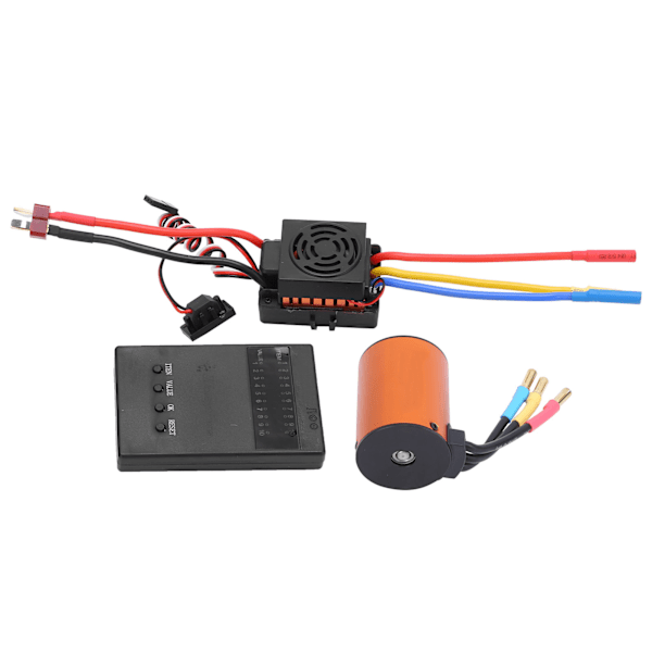 Vanntett 3650 4300KV Børsteløs Motor 60A ESC Programmeringskort Combosett for 1/8 1/10 RC Bil