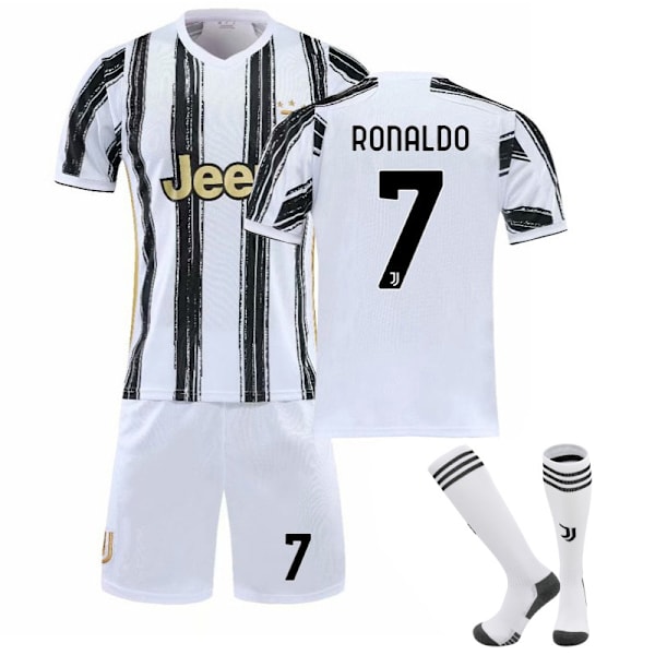 Perfekt set för barn/vuxna fotboll Juventus Hemma och Set - Perfekt RONALDO-7-vit RONALDO-7-white m