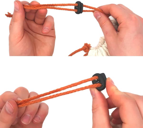 Snørestopper, 2 Huller, 20 x 18 mm, Hull 4 x 4 mm, Perfekt for Ø 3 mm