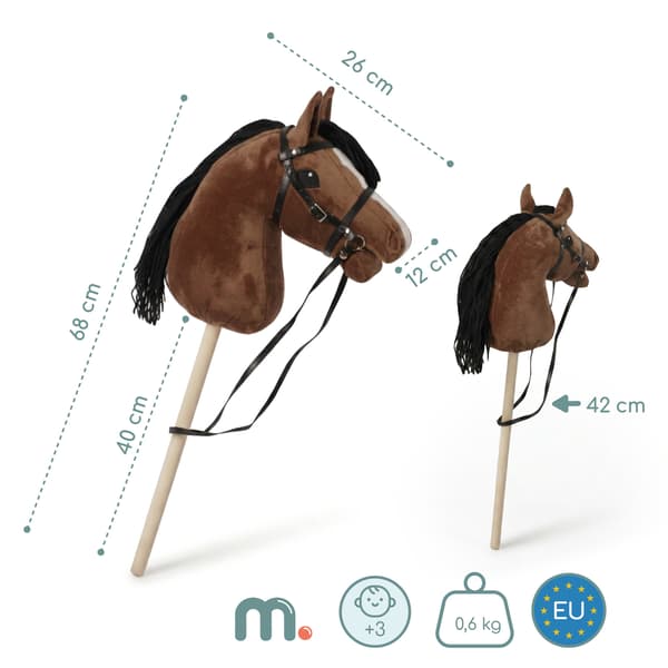 Käpphäst gungande häst för barn 68 cm brun Mamabrum{BT}