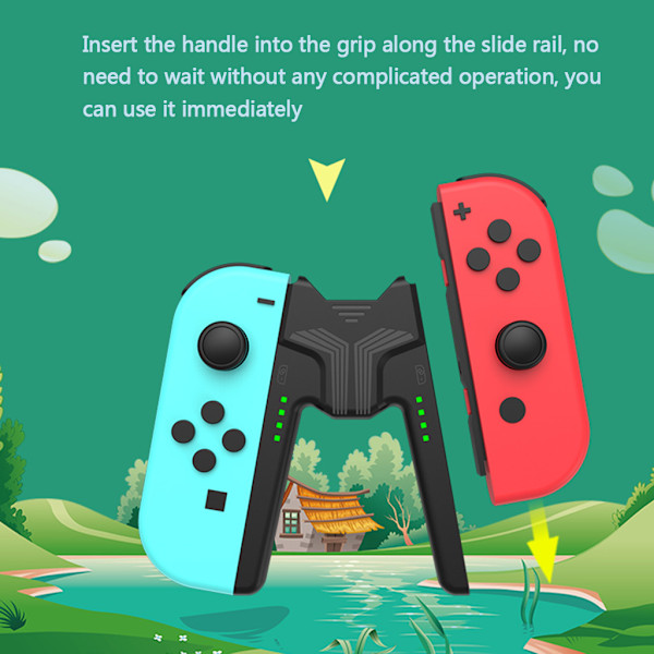 Kontroller venstre og høyre ladegrip V-formet trådløs spillgrep for Switch Joy-con, rask lading mens du spiller