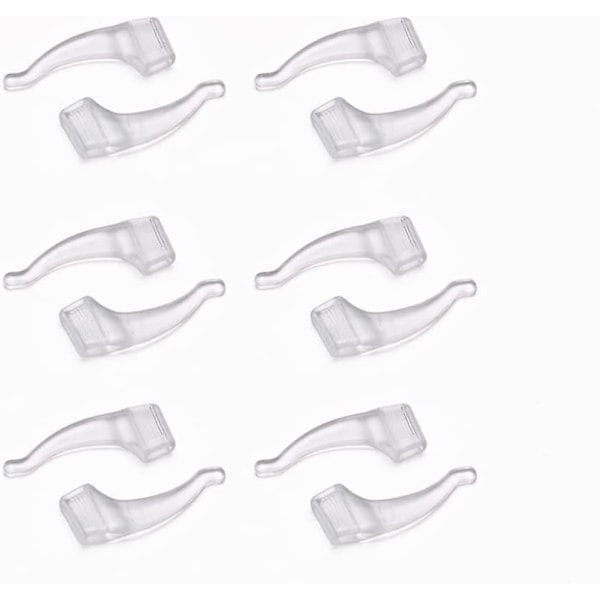 Anti-halk öronkrok grepp glasögontillbehör öronkrok glasögon tempelspets för solglasögon och glasögon (14 par, transparent färg)
