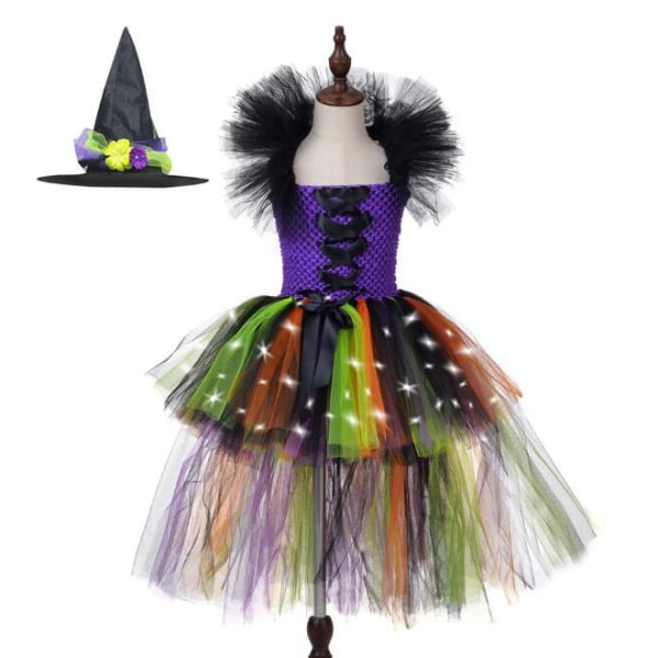 Häxans svans mesh poncho gratis hatt lila Purple XL