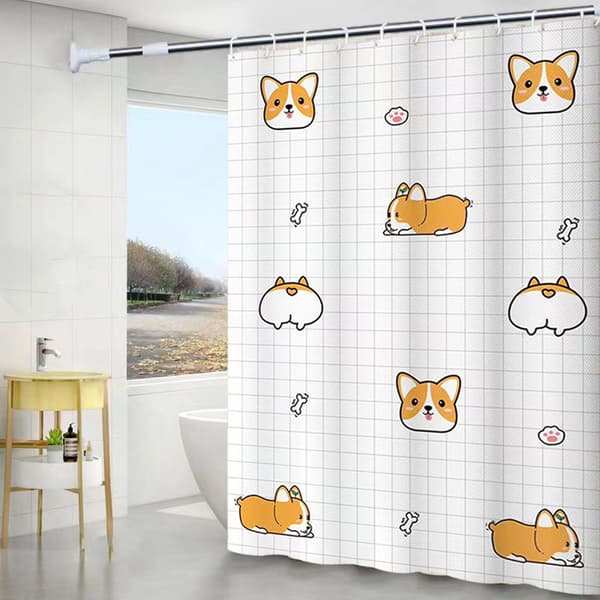 Corgi vandtæt polyester badeforhæng 120x180cm