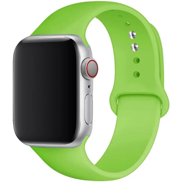 Silikoniranneke Apple Watchille 45mm 44mm 42mm 49mm 41mm 40mm 38mm correa armband iwatch Series 8 7 9 SE 4 3 5 Ultra 6 Vihreä Green 42 44 45 49 mm M-L