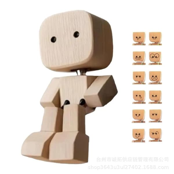 Ristende Tre Mann Figur | Morsom Skrivebordsleke 12 Ansikter *Modell D* Model D