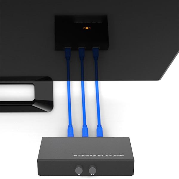 1000 Mbps 2-i-1 Tvåvägs Ethernet-adapter RJ45 Splitter La in 1