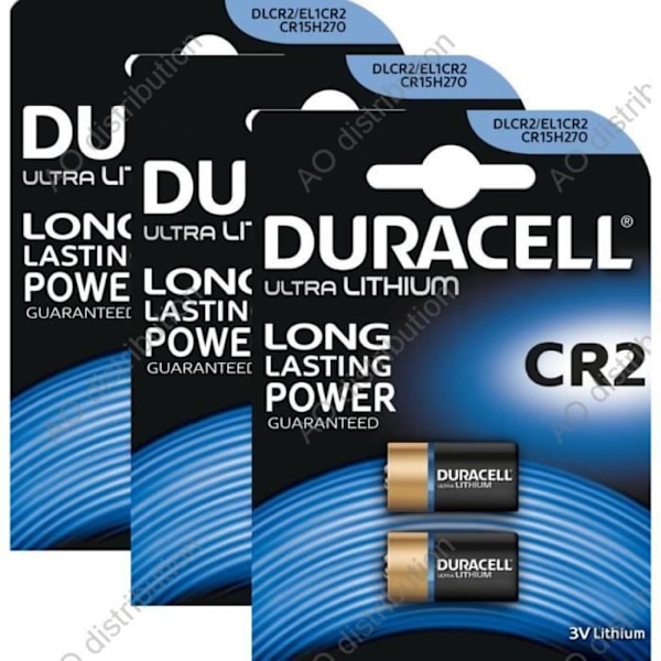6 kpl CR2 Duracell 3V litiumparistoa
