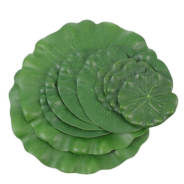 10pcs Artificial Lotus Leaves Garden Fountain Simulation Leaves Fish Pond Lotus Leaves Green28X28X0.1CM Green