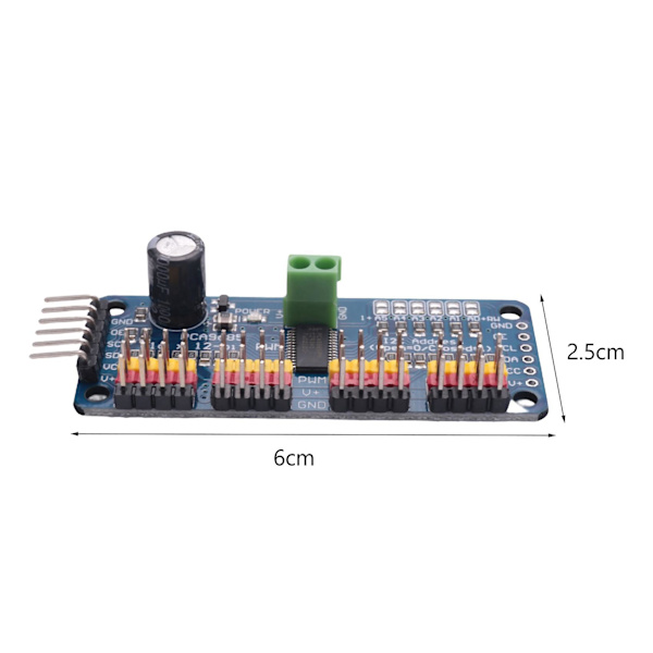 PCA9685 16-kanals 12-bitars PWM servomotor drivrutin IIC-modul för robotgränssnitt I2C-modul