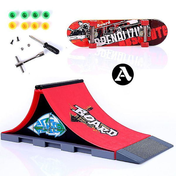 Tech Finger Skateboard Kit Finger Bike Bmx Mini To-hjulsscooter Skate Fingers Sports Trening Rekvisitter Rampe Skate Park Leke Pop 113-A 24X10X10cm