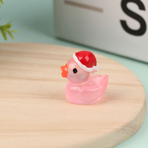 1 stk Mini Lysende Harpiks Ænder Gløder I Mørket Miniature Dekoration Pink