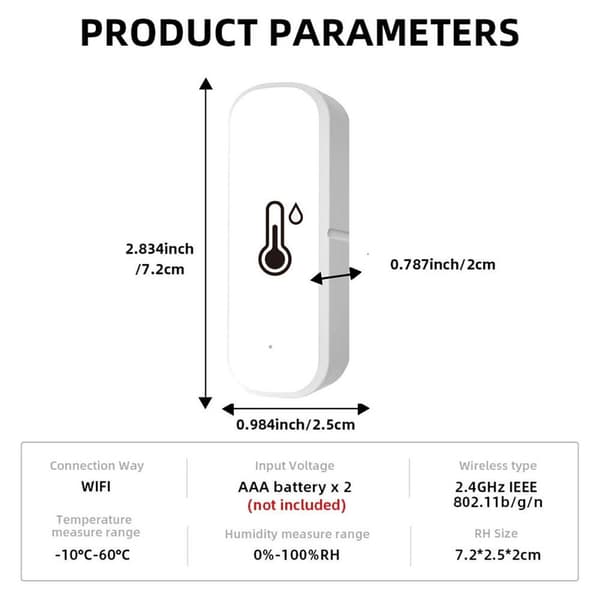 x Tuya Wifi Temperatur- og Fugtighedssensor Indendørs Termometer Hygrometer BT 4