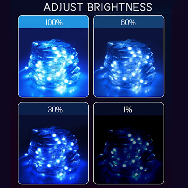 15M LED Bluetooth-kaukosäätimellä varustettu USB-valoköynnös RGB Jouluvalo 15M-150 led