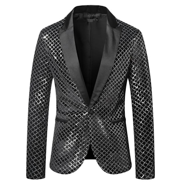 Herrar Tuxedo Sekvens Blazer Kavajer Prom Silver silver M