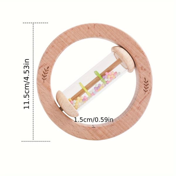 Regnlydrasleleke i tre - Sensorisk rangle for baby Toy