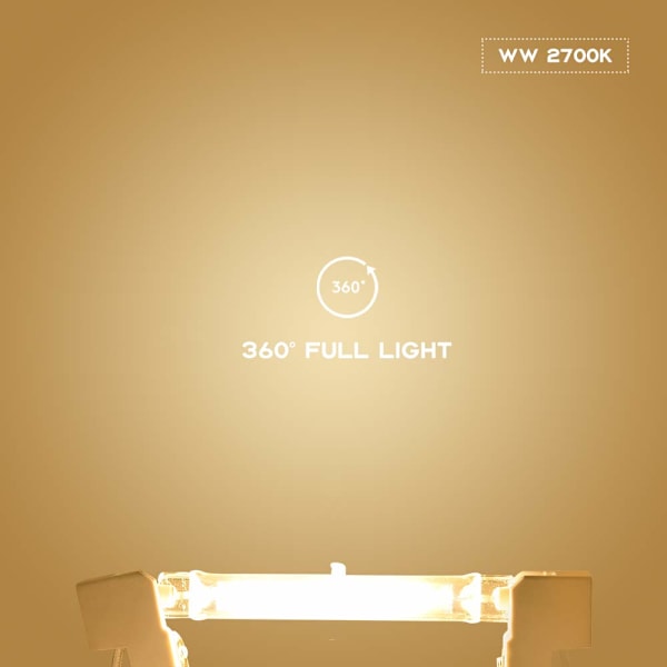 5W R7S 78MM J78 COB Filament LED-lampa (2 st, varmvit 2700K)