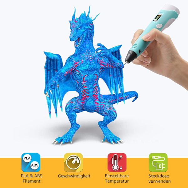 3D-print pen stuetemperatur tredimensionelt graffiti maleri pen intelligent puslespil gave legetøj brevpapir