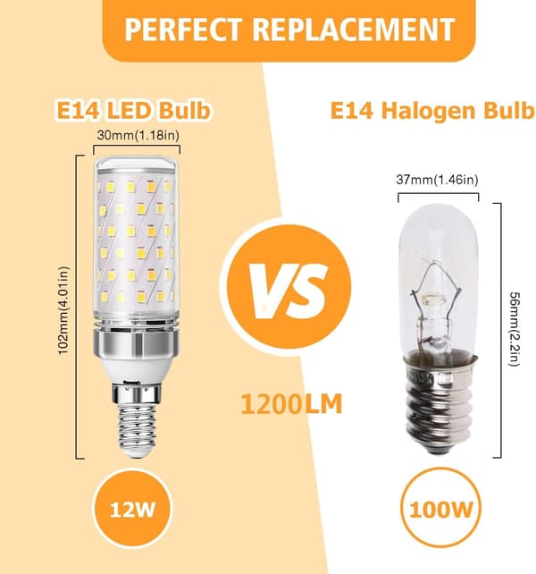 4-pack 12W E14 LED-lampor 1200LM Halogen motsvarande 100W