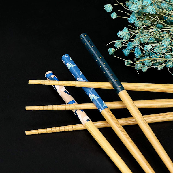 5 Paria Japanilaista Luonnollista Bambuaterästä, Uusiokäyttöiset Tikkulahjapakkaus