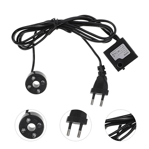 3w kraftfull nedsänkbar vattenpump med LED-ljus justerbart vattenflöde för fontäner dammar akvarium fisk tank staty med Eu-kontakt Black