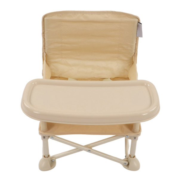 Baby Picknickstol Matstol Bärbar Babyträningstol Utomhus Vikbar Säkerhetsbälte Mycket Pålitlig Nursling Trottie Standard Beige