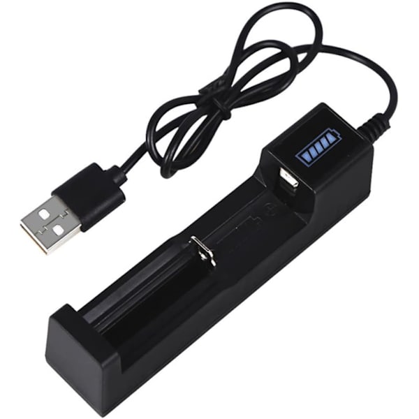 Smart USB Litiumbatterilader 1A Hurtiglading for 18650, 26650, 14500 4.2V Oppladbart Litium