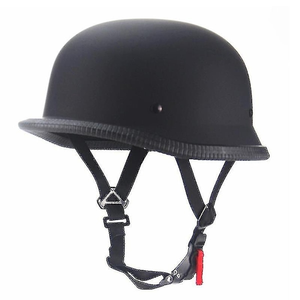 Vintage Motorcykel Cruiserhjälm Halv Ansikte Tysk Hjälm - WELLNGS Matt Svart Matt Black M