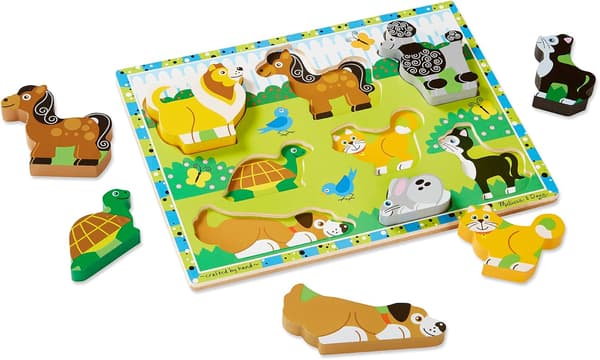 Melissa & Doug Pets Træ Puslespil (8 brikker)