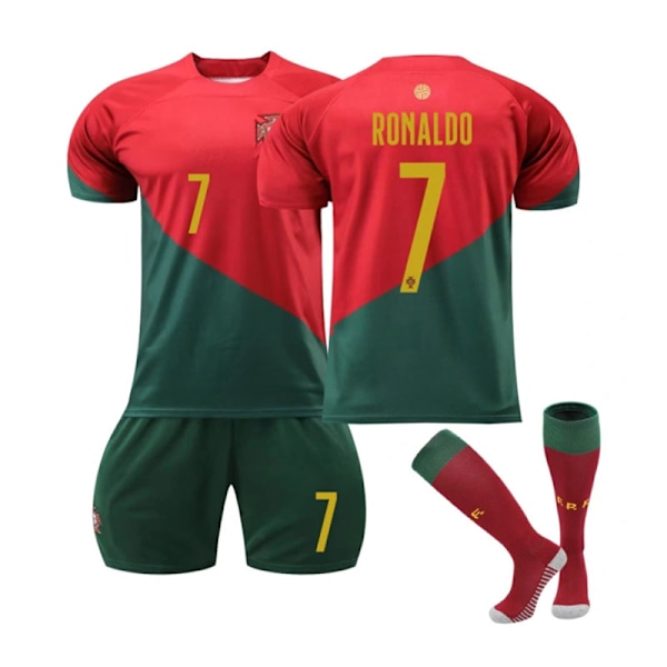 UEFA EURO 2024 Portugal Hemmafotbollströja Nr 7 Cristiano Ronaldo Vuxen M Sunmostar adult M
