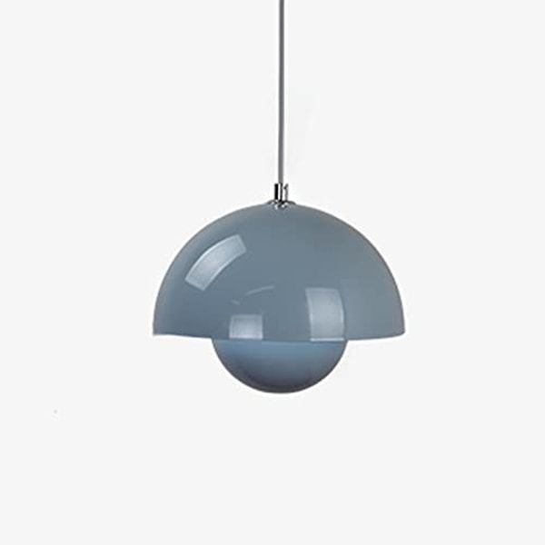 CraftThink LED-pendelbelysning, kuleformet innfelt taklampe, modernistisk metallhengelampe for stue, soverom, spisestue, R grå grå 10 tum