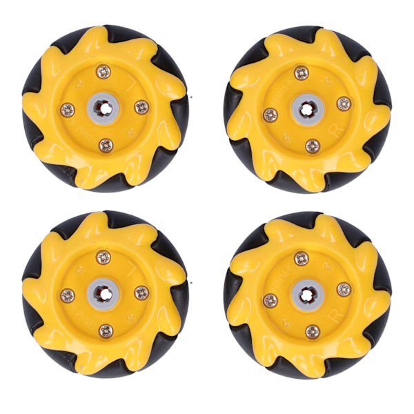 Mecanum-pyörän älykäs robottiauton osat ja lisävarusteet OmniDirectional DIY-lelukomponentit 48 mm (2 paria)