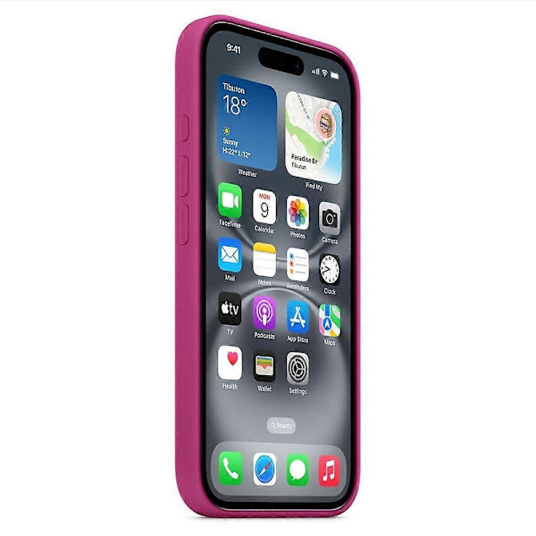 Silikone mobilcover med magnet til iPhone 16 Pro, kompatibel med MagSafe - Moonlight Red - WELLNGS Moonlit Red