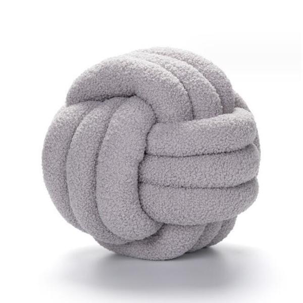 Käsin neulottu solmittu lampaanvillainen tyyny harmaa Grey 28CM