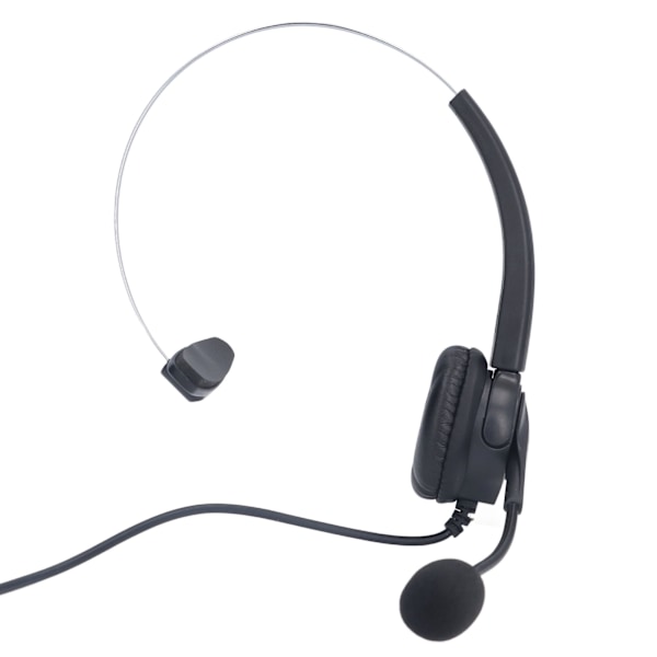 Callcenter-headset med støjreduktion - ergonomisk kablet kundeservice-headset til hjemmekontoret, telefonsalg og callcenter