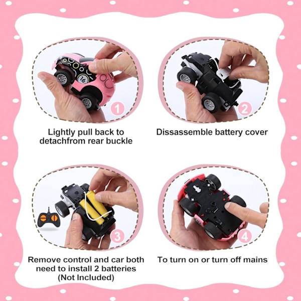 Fjärrstyrda Bil Leksaker för Flickor 3-8 År, 2.4 GHz Mini Fjärrkontroll Leksaksbil