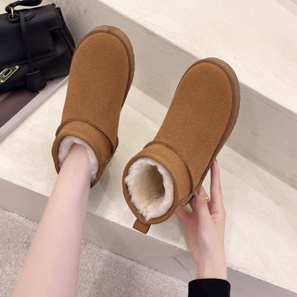 Vinterfortykket og fløyelsvarm flat såle Fashionable Anti-Sk Brown Brown 40