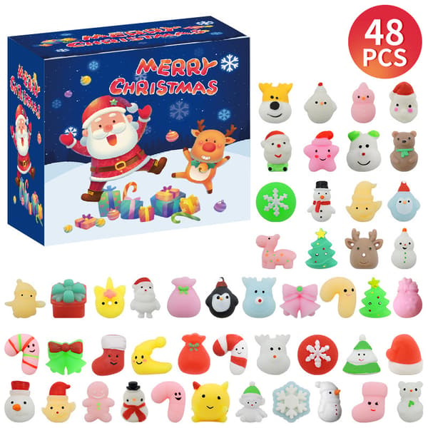 48 st Julkläm Musik DIY Jultomte Älg Snögubbe TPR Dumpling Dekompressionsleksaksset