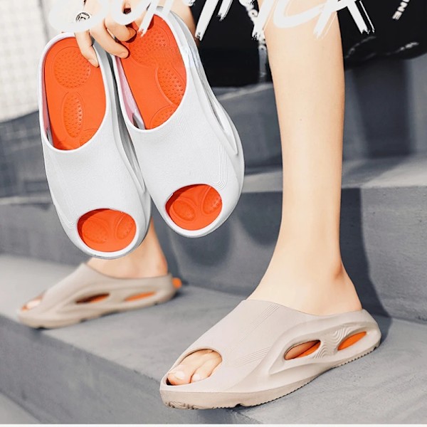 Sommer Fashion British Style Hjemmesko Mænds Bløde Sål Sky Følelse Ungdom Udendørs Sport Anti-Slip Store Seje Slippers Hvid White 39-40