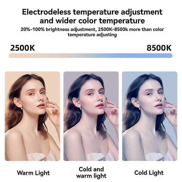 Genopladelig håndholdt LED-ringlampe til telefonfotografering skrivebordsstudie(h})