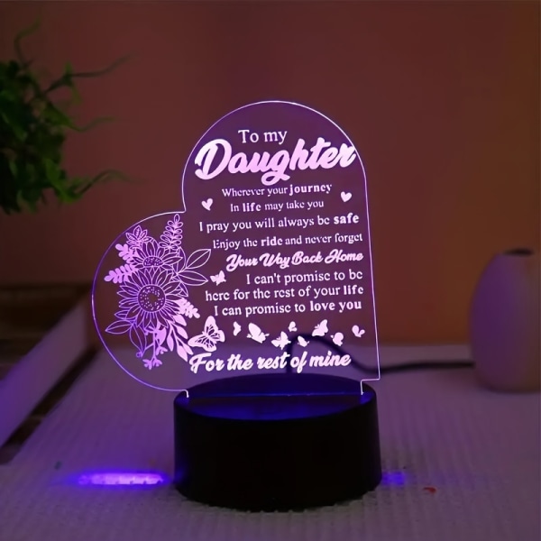 1 st bordslampa, 3D litet nattfärgat ljus, pekfärgsändring, olika färger tillgängliga Blessing Your Daughter