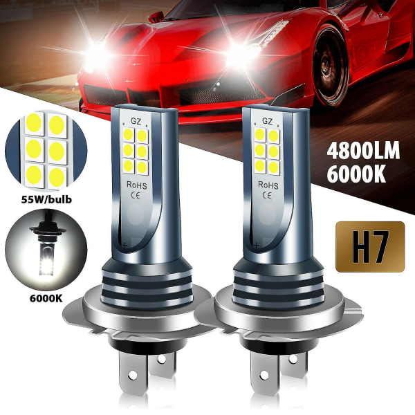 4x H7 LED forlygte pære sæt nærlys 220w 60000lm Super lys 6000k hvid hurtig