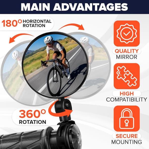 2 st cykelbackspeglar för styren, backspegel cykelbackspeglar för vuxencyklar